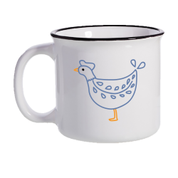 TIMBALE CÉRAMIQUE - POULE BLEU