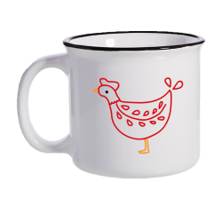 TIMBALE CÉRAMIQUE - POULE ROUGE