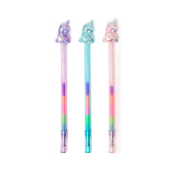 STYLO ENCRE ARC-EN-CIEL - LICORNE - HOLOGRAPHIQUE BLEU