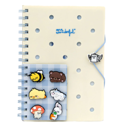 MR WONDERFUL - NOTEBOOK A5 - LAZY BO-BO - AVEC CHARMS - BEIGE