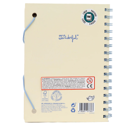 MR WONDERFUL - NOTEBOOK A5 - LAZY BO-BO - AVEC CHARMS - BEIGE