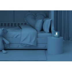 BILLY CLOCK BY MOB - REVEIL & VEILLEUSE LAPIN POUR ENFANTS - BLEU