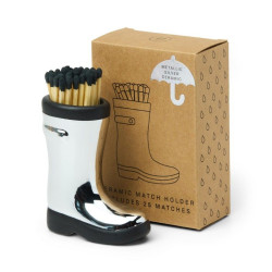 PADDYWAX - PORTE-ALLUMETTES EN CÉRAMIQUE - WELLINGTON BOOT MATCHES - CHROME