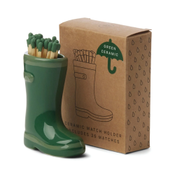 PADDYWAX - PORTE-ALLUMETTES EN CÉRAMIQUE - WELLINGTON BOOT MATCHES - VERT