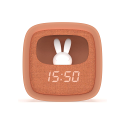 BILLY CLOCK BY MOB - REVEIL & VEILLEUSE LAPIN POUR ENFANTS - CHOCOLAT