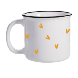 TIMBALE CÉRAMIQUE - COEURS JAUNES