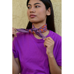 Byzantine petit foulard MERCURE Flame vue alternative block print