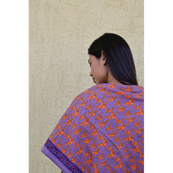 Byzantine grand foulard MERCURE Flame vue alternative block print