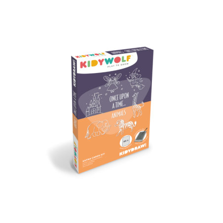 Kidywolf recharge Kidydraw-Mini Il était une fois & Animaux 60 cartes à décalquer