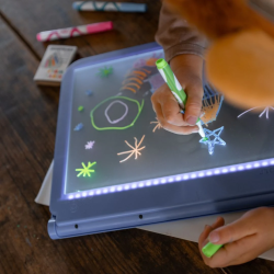 KIDYWOLF - KIDYDRAW PRO BLEU - TABLETTE LUMINEUSE BIFACE A DESSIN ENFANT USB-C