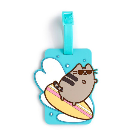 Étiquette à bagage Pusheen le chat surfeur en PVC souple Puckator
