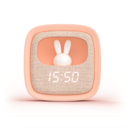 BILLY CLOCK BY MOB - REVEIL & VEILLEUSE LAPIN POUR ENFANTS - ROSE