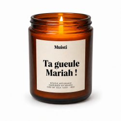 MUISTI - BOUGIE PARFUMÉE "TA GUEULE MARIAH !" – MUSC BLANC – CIRE DE SOJA MADE IN FRANCE