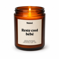 MUISTI - BOUGIE PARFUMÉE "RESTE COOL BÉBÉ" – MUSC BLANC – CIRE DE SOJA MADE IN FRANCE
