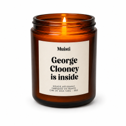 MUISTI - BOUGIE PARFUMÉE "GEORGE CLOONEY IS INSIDE" – MUSC BLANC – CIRE DE SOJA MADE IN FRANCE
