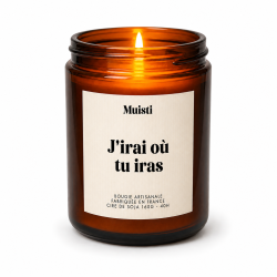 MUISTI - BOUGIE PARFUMÉE "J'IRAI OÙ TU IRAS" – MUSC BLANC – CIRE DE SOJA MADE IN FRANCE