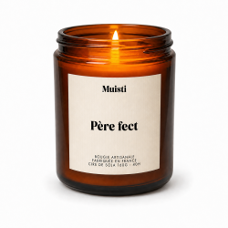 MUISTI - BOUGIE PARFUMÉE "PÈRE FECT" – MUSC BLANC – CIRE DE SOJA MADE IN FRANCE