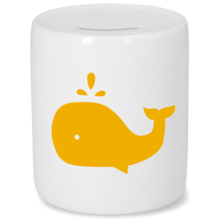TIRELIRE CÉRAMIQUE - BALEINE JAUNE