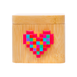 LOVE BOX EN BOIS : BOÎTE A AMOUR CONNECTÉE - COEUR PIXEL MULTICOLOR